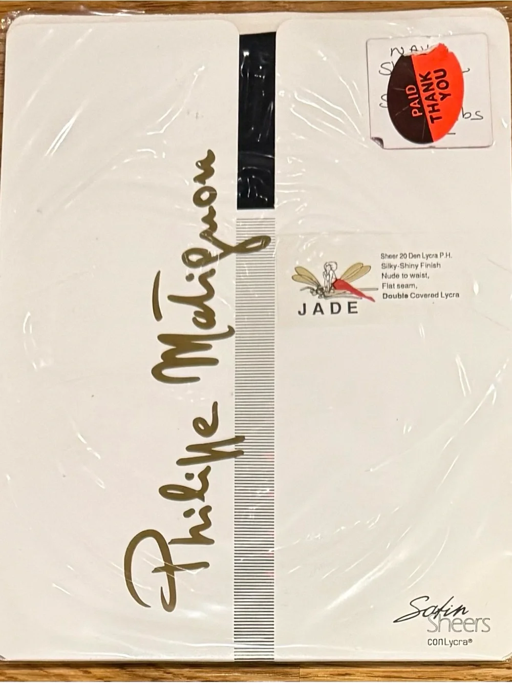 Lot of 3 Vintage Philippe Matignon Satin Sheers Pantyhose - Italy - Size 1